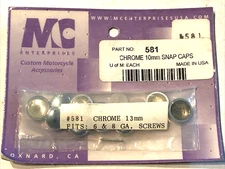MC Enterprises 581  Chrome 13 MM Snap Caps Fits  6 & 8 Ga Screws