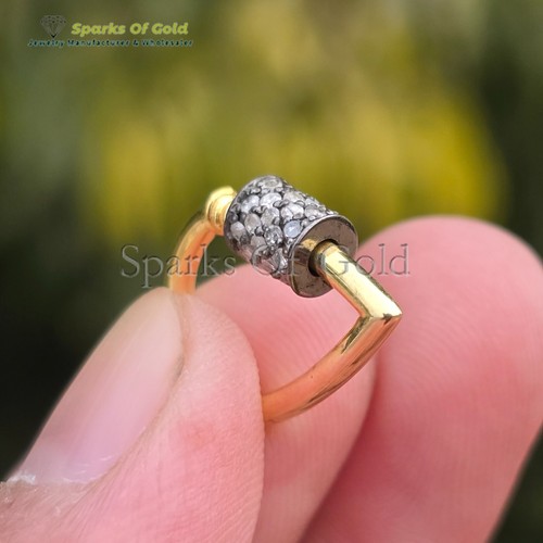 Mosquetón en forma de gota encontrar plata 925 diamante natural potenciador de joyas - Imagen 3 de 7