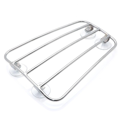 Universal Motorcycle Chrome Fuel Gas Tank Sucker Parcel Rack Cafe Racer Scooter - Bild 6 von 12