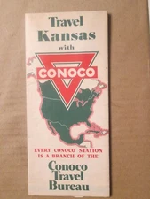 Conoco Highway Road Map of Kansas 1940