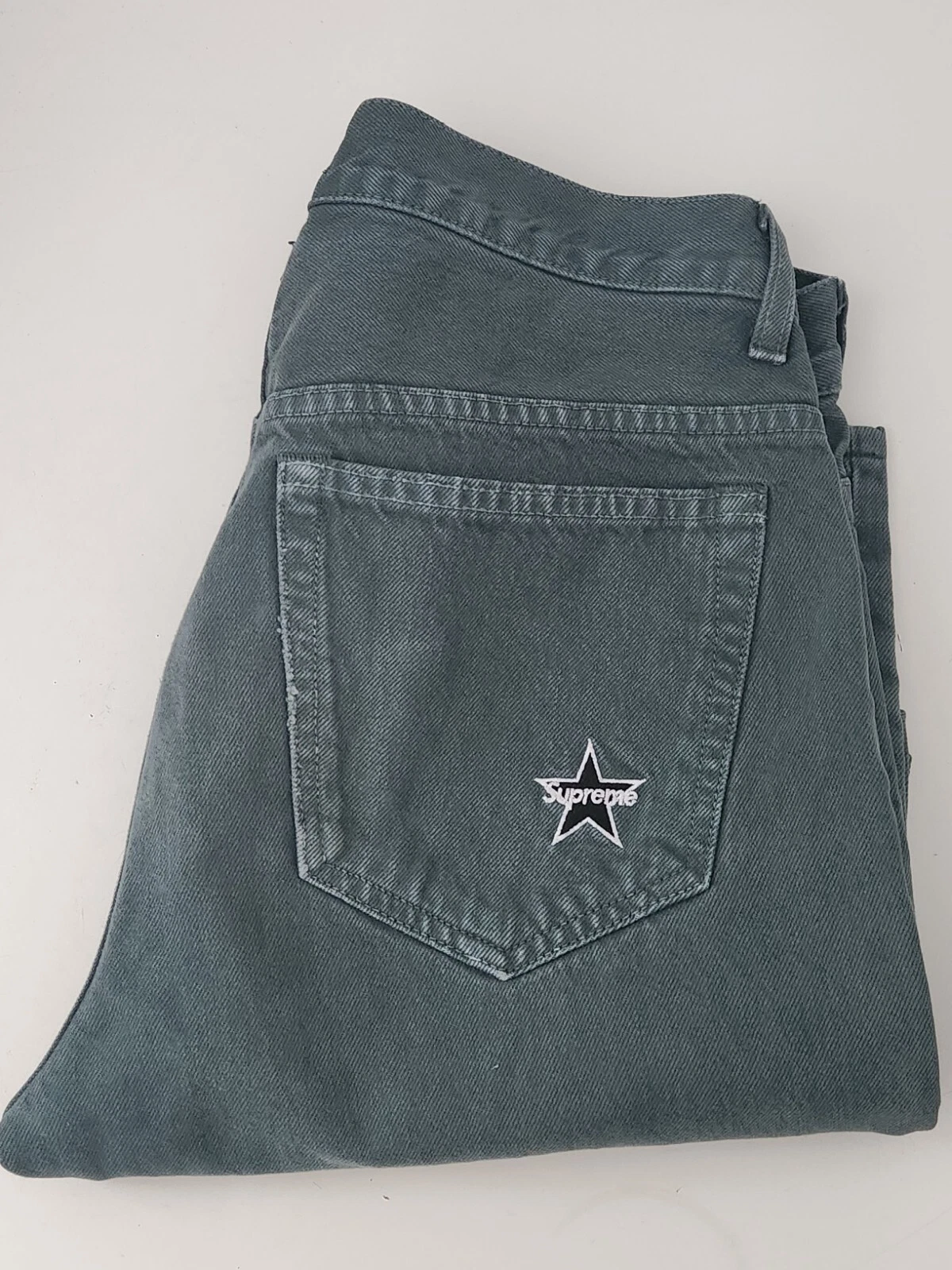 Pantalon SS18 Supreme délavé Regular Jeans Taille 30 Vert Foncé W30 L25 Star Denim