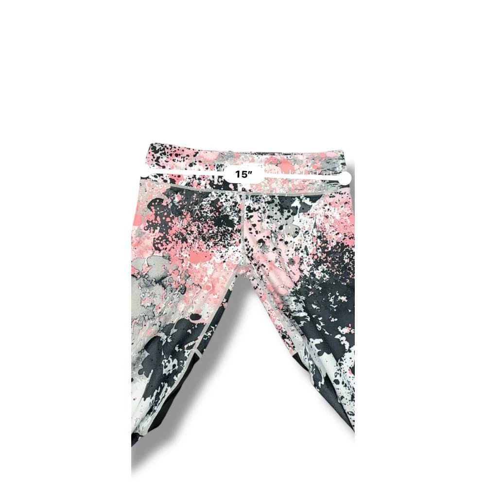 fabletics black splatter print athletic workout capri leggings