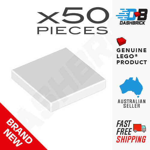 50 x Genuine LEGO® - Tiles 2 x 2, White - Part 3068b - BRAND NEW PARTS - Photo 1 sur 5