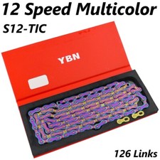 YBN 11/12 Speed Bicycle Chain 126 Links colorful 11/12S with missinglink for XT