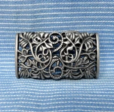Western Floral Dress Belt Buckle Open Work Scroll Vintage 90s            .GTA438