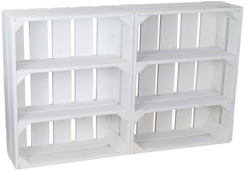 flaches Obstkistenregal "Wilma" weiß Gewürzregal Ablageregal Wandregal - Bild 2 von 8