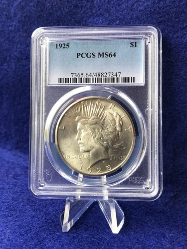 1925 PEACE SILVER DOLLAR $1 "BLAST WHITE" *PCGS MS64 CHOICE BRILLIANT UNC*