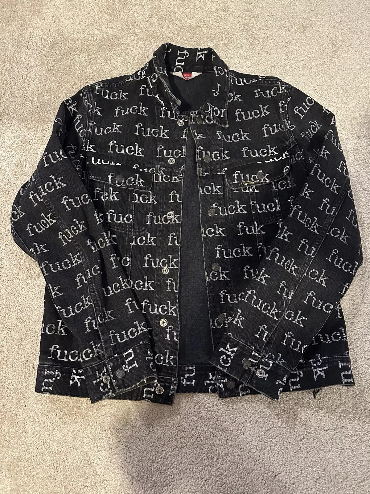 Veste camionneur SS13 Supreme F Word noir denim patineur baggy grunge