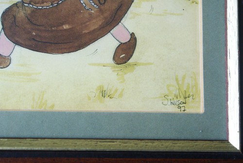 Framed Comic Cartoon Enhanced Print from Watercolour Signed S Wilson 36 x 21cm - Picture 3 of 10