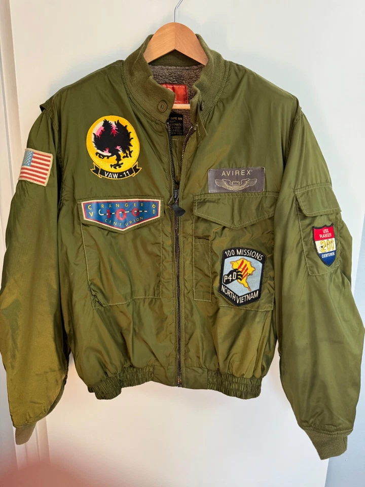 Chaqueta bombardero USS Ranger vintage rara de la Marina G8 Foto 2 de 4