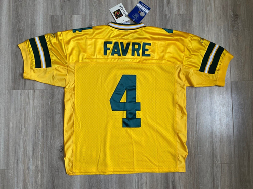 Camiseta de fútbol americano Green Bay Packers Brett Favre NFL Reebok camiseta vintage amarilla - Imagen 7 de 8