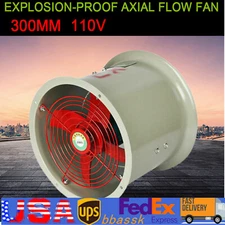 Electric Explosion-proof Axial Fan Pipe Spray Booth Paint Fumes Exhaust Fan 110v