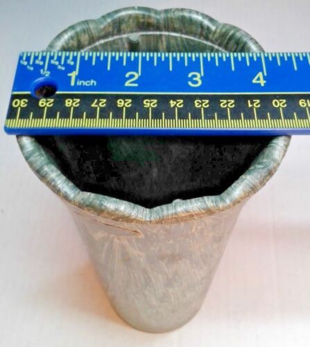 Fronzwood by Demaree Vase Green Swirl Scallopped Edge Vintage Mid Century Modern - Picture 8 of 8