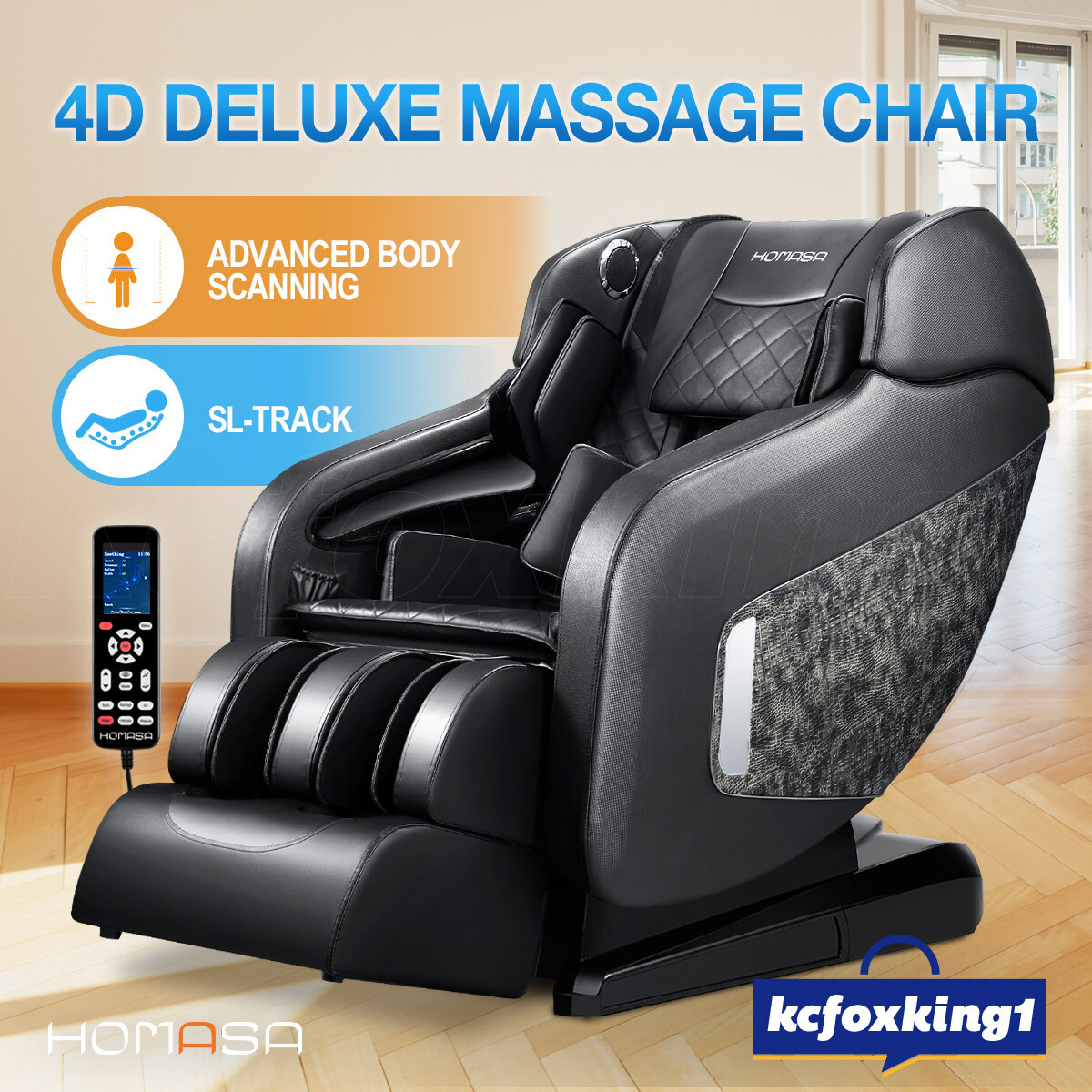 HOMASA Electric Massage Chair Recliner Full Body Shiatsu Heating Foot Massage 4D eBay