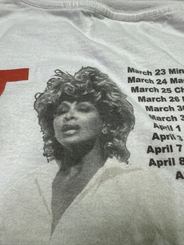 Vintage Tina Turner Tour T-Shirt Twenty Four Seven Tour 1999 Giant Cropped Large - Picture 14 of 15