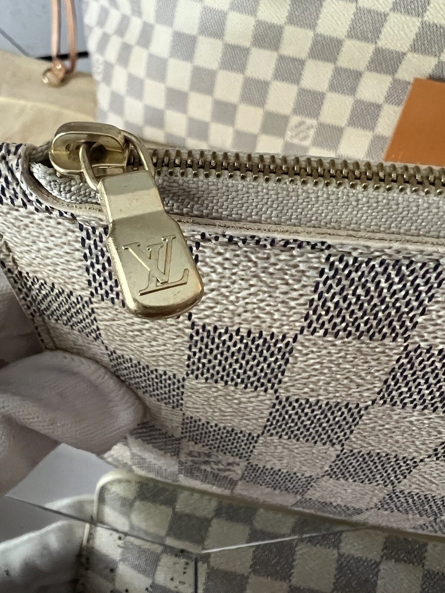 Louis Vuitton Neverfull MM Damier Azur with Pochette | eBay