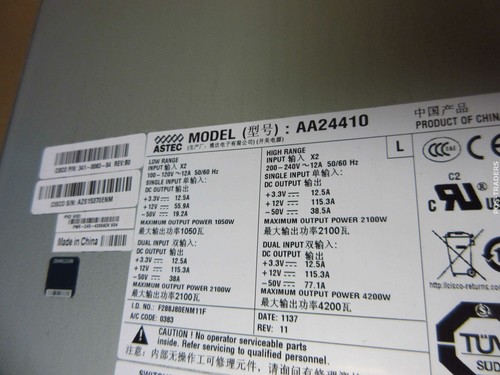 Bloc d'alimentation Cisco PWR-C45-4200ACV V04 4500 série 4200 W POE DU WS-C4506-E V03 - Photo 4/4