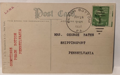 1950 LEER PA. LUGAR PÚBLICO DE PATINAJE SOBRE HIELO PARQUE DE LA CIUDAD CONDADO DE BERKS POSTAL RARA - Imagen 2 de 2