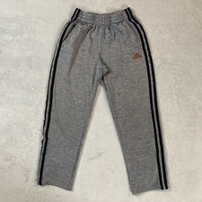 Adidas Gray Black Stripe Fleece Lined Joggers Youth Size Medium 10/12 