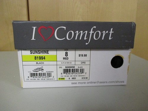 I Love Comfort Sunshine 81994 Black Sandals (8 Med) 2 in Heel - Picture 3 of 15