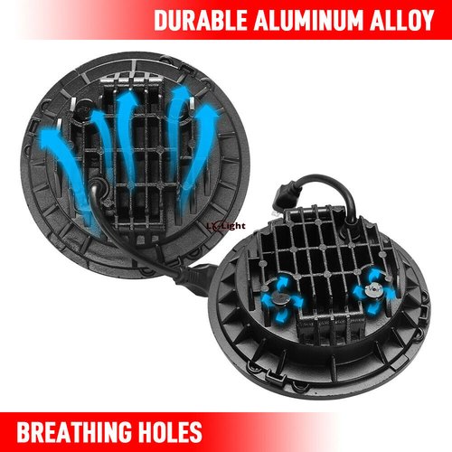Proyector antiparpadeo 7" pulgadas faros LED redondos para Jeep Wrangler JK TJ LJ CJ - Imagen 8 de 14
