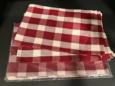VTG  COLONIAL WILLIAMSBURG Red Tavern Checked Kitchen Towels New