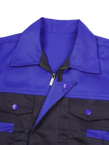Women Men Long Sleeve Work Coat Pocket Shirts Workshop Mechanic Uniform Workwear - Bild 18 von 104
