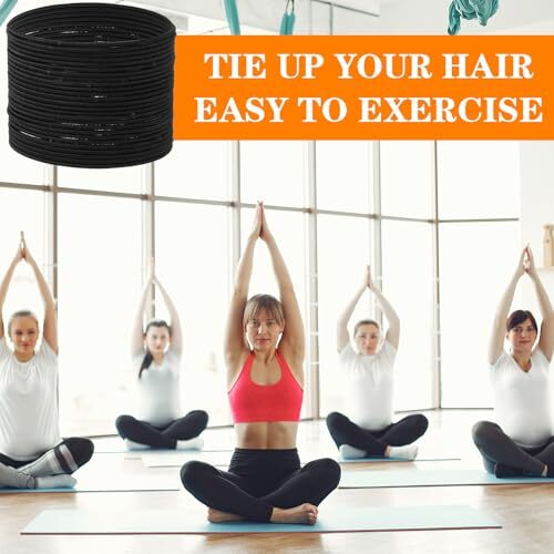 50pcs Extra Long Hair Ties Ponytail Holders for Thick HairBlack Elastic Hair ... - Picture 7 of 8