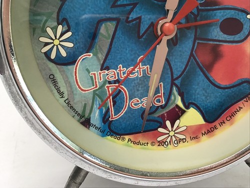 Raro Grateful Dead Dancing Bear Vintage Doble Campana Reloj Despertador 2001 LEER - Imagen 7 de 10
