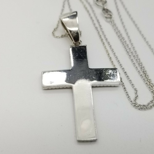 Collar colgante de 18' pulgadas con pavimento cruzado plano X de cadena de plata esterlina 925 - Imagen 6 de 9