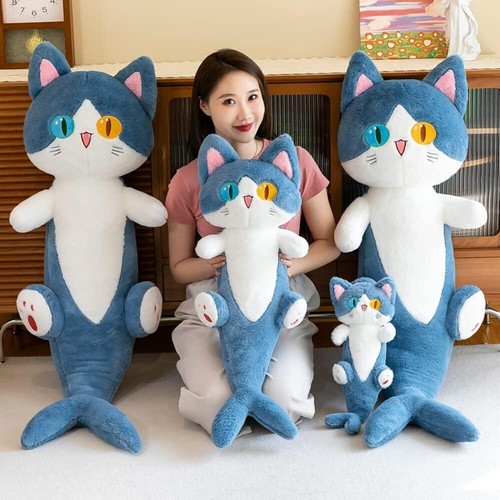 Cute Plush Shark cat Toy, Cartoon Soft Stuffed Pillow Long Throw Sleeping - Picture 2 of 6