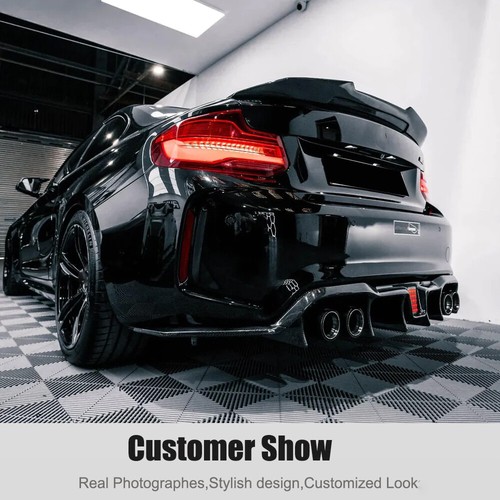 For BMW F87 M2 M2C Coupe 2016-2019 Real Carbon Rear Bumper Lip Diffuser W/LED - Picture 3 of 12