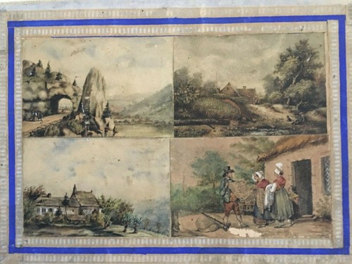 4 Rare Miniatures Scene Of Style 18th - Xixth School French Iconographic - Picture 1 of 11