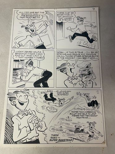 BLONDIE #211 Original Comic Buch Kunst DAGWOOD 1974 SUPERMAN BUMSTEAD SANDWICH