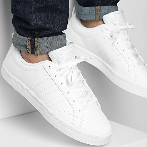 Mens Adidas VS Pace Trainers Tripple White All UK Sizes BNIB AVSP2W01 - Picture 6 of 15