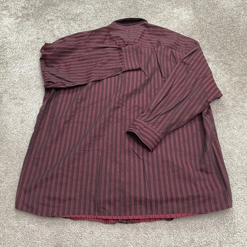 Perry Ellis Portfolio Dress Shirt Mens 17.5 32/33 XL Red striped Cotton Workwear - Picture 2 of 11