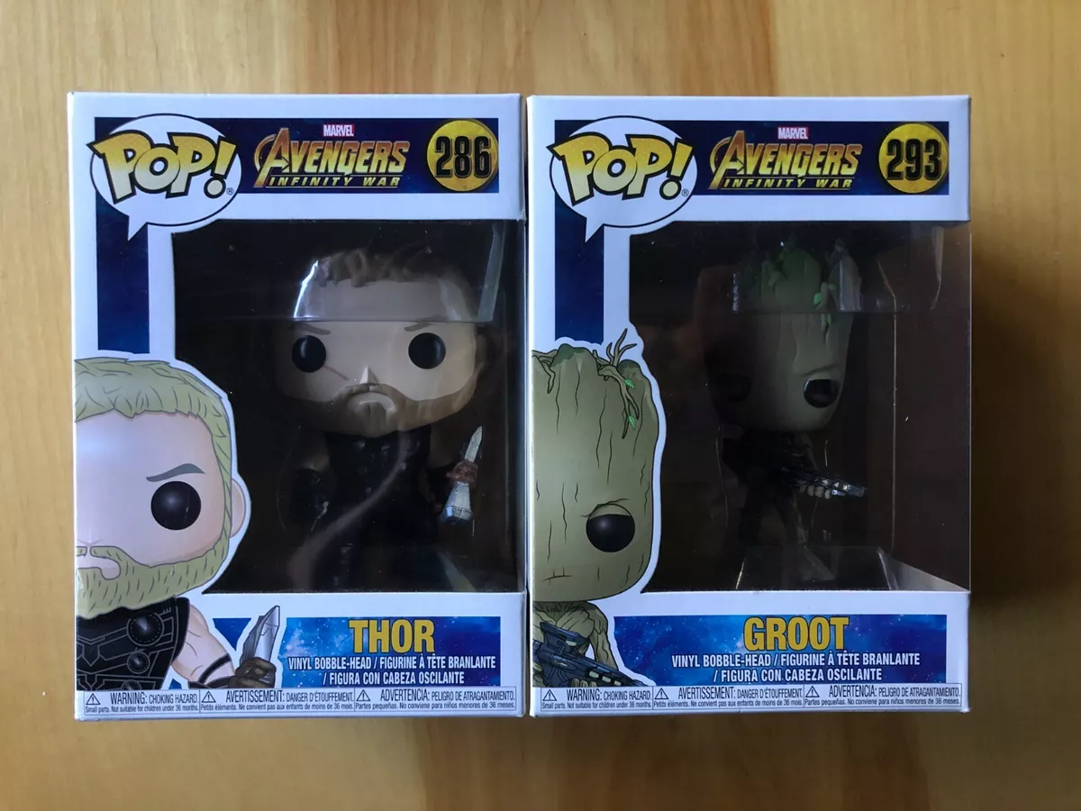 Funko POP! Marvel Avengers Infinity War: Groot 293 and Thor 286 Set