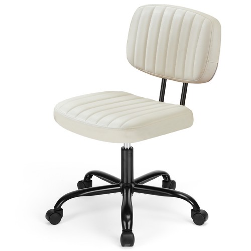 Comfy Armless Criss Cross Chair with Wheels - Perfect for Home Office or Vanity - Picture 4 of 23