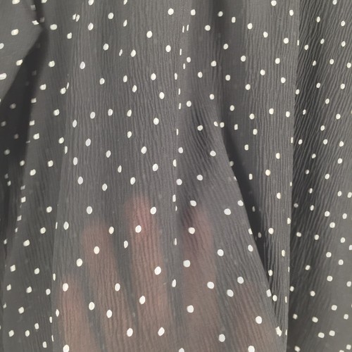 Topshop womens blouse top size 10 black polka dot long sleeve round neck 026808 - Picture 3 of 10