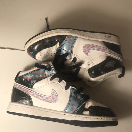 Nike Air Jordan 1 MID SE PS 2y Take Flight White Red Blue BQ6932-114 Shoes - Picture 2 of 10