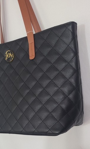 Bolso de Mano JOY Icónico de Cuero Acolchado Antimicrobiano y RFID-Negro-NUEVO SIN ETIQUETAS-$129.99 - Imagen 5 de 9
