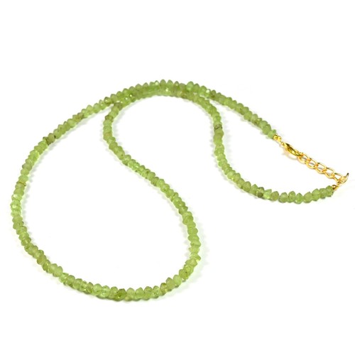 Zierliche Peridot facettierte Rondelle Edelstein Perlen Positivität Damen Hal... - Bild 10 von 15