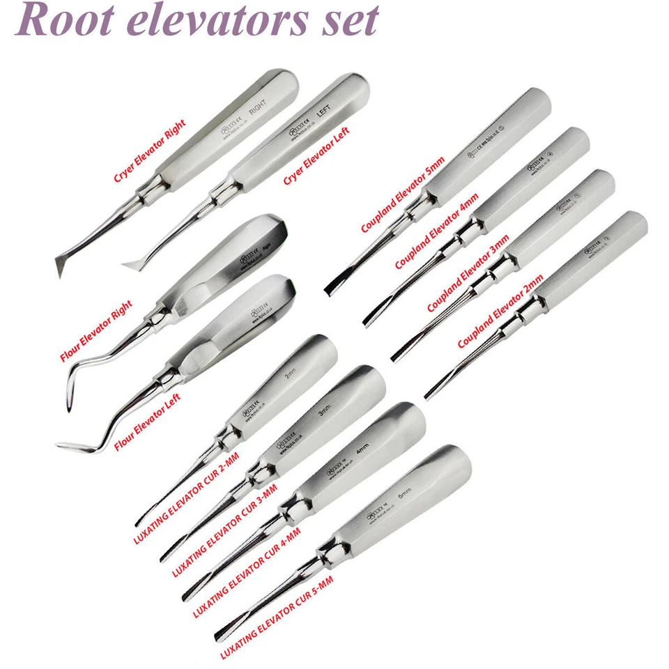 TK PLUS Dental Surgical Tooth Extracting Root Elevators Luxation Coupland set