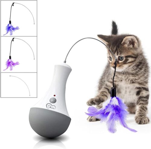 Interactive Cat Toys Cat Wobble Toy Automatic Cat Feather Toys for Indoor Kitten - Picture 21 of 39