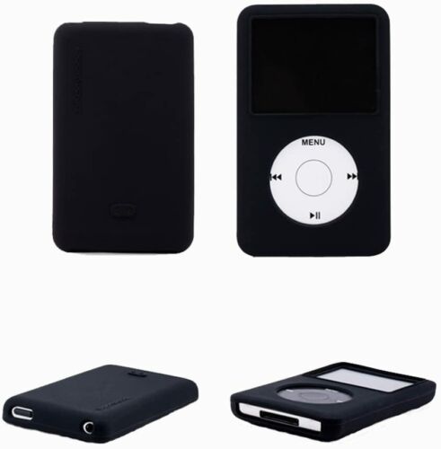 Étui à manches en caoutchouc silicone peau douce pour iPod Classic 80 Go/120 Go/160 Go (noir) - Photo 1/8