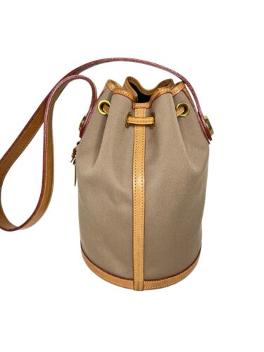 Dooney & Bourke Canvas Leather Small Drawstring Bucket Bag Made in Usa -Vintage - Picture 12 of 17