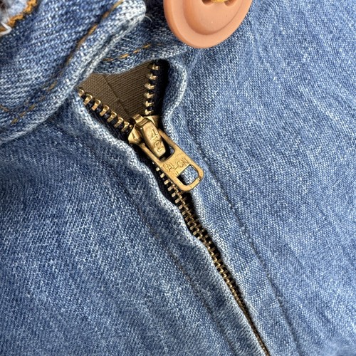 70s True Vintage Denim Jumpsuit Fared Front Zip Hippy Hippie Woodstock Retro XS - Picture 10 of 24