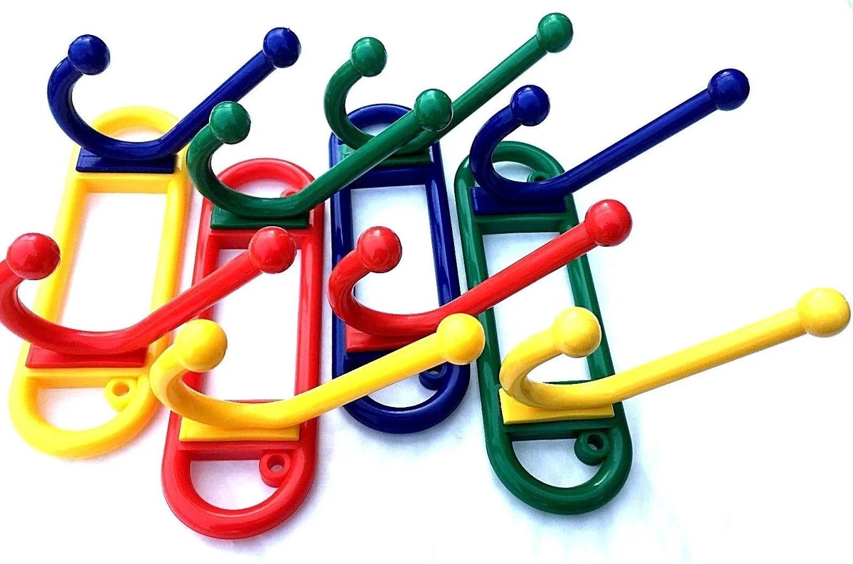 Hat And Coat Hooks Multi Coloured Double Funky Kids Door Hangers 580