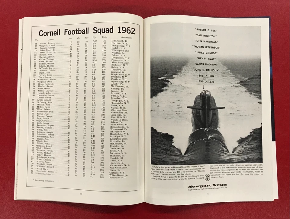 Navy vs Cornell Oct 13, 1962 Program EXCELLENT! Roger Staubach! - Image 3 of 4