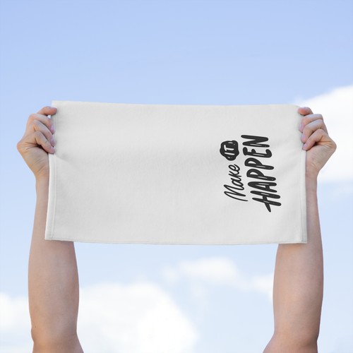 Make it Happen White Rally Towel, 11x18 RT17 - Picture 4 of 5